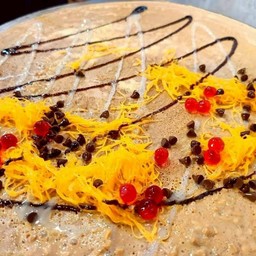 เนยถั่วสคิปปี้ฝอยทองเยลลี่แดงช็อกโกแลตชิพราดนมกับช็อกโกแลต