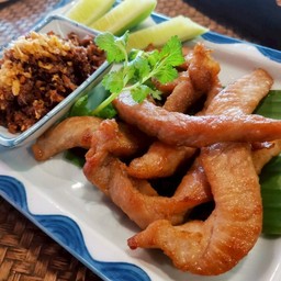 น้ำพริกข่า+หมูทอด