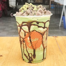 ชาเขียวปั่นบราวนี่ช็อค green tea brownie choc