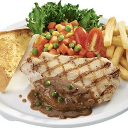 สเต๊กอกไก่พริกไทยดำ+FF