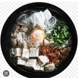Vietnamese Noodle Soup With Minced Pork And Pork Sausage