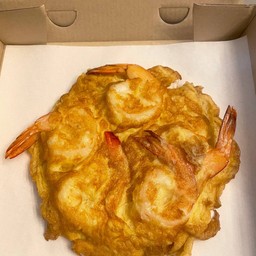 ข้าวราดไข่เจียวกุ้งใหญ่