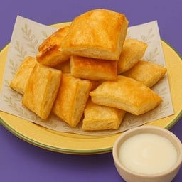 ขนมปังบันปิ้ง ดิป นมข้น