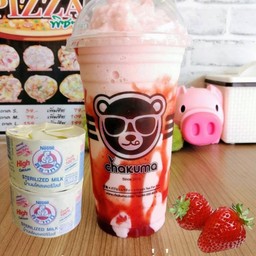 นมหมีสตรอเบอร์รี่ปั่น