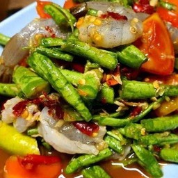 ตำถั่วกุ้งสด ปลาร้า