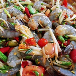 ตำกุ้งสด