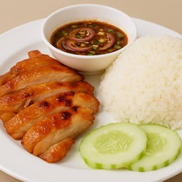 ข้าวหน้าไก่ย่าง ซอสจิ้มแจ่วแซบมว๊ากกก!!!!  New!!!