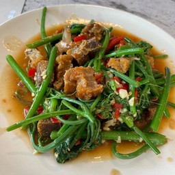 ยอดมะระหมูกรอบ