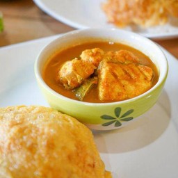 ข้าวแกงเหลืองปลาทับทิม+ท้อปปิ้ง