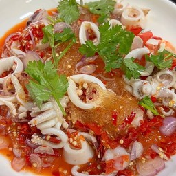 ยำวุ้นเส้นปลาหมึก