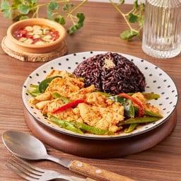 ข้าวไรซ์เบอรี่ + ผัดพริกแกง