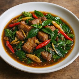 ผัดฉ่าสันคอหมู