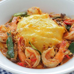 ข้าวไข่ข้น+ต้มยำกุ้งแห้ง