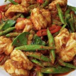 ข้าว-ผัดพริกแกงกุ้ง