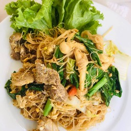 หมี่หุ้นผัดซี่อ้ิวหมู