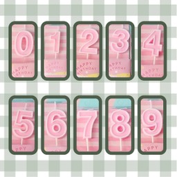 เทียนตัวเลขสีชมพู 1 ตัว