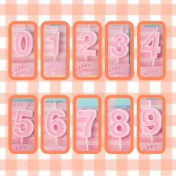 เทียนตัวเลขสีชมพู 2 ตัว