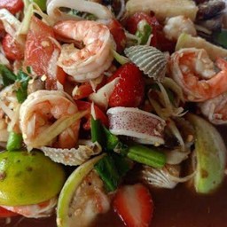 ตำปลาร้าแคปหมู