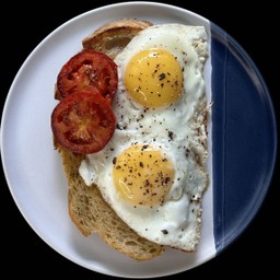 ไข่ดาว และ มะเขือเทศย่าง ออนโทส