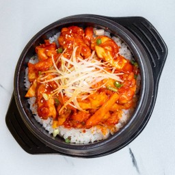ข้่าวหน้าไก่บาร์บีคิวผัดซอสเกาหลี Dakgalbi Deobbab