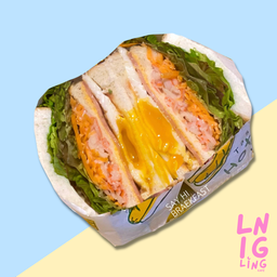 แซนด์วิช ไข่ดาว ปูอัด แฮม