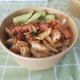 ข้าวกระเพรากุ้ง