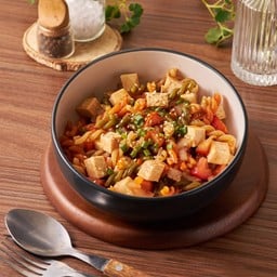 (เจ) พาสต้าซอสมะเขือเทศเต้าหู้ Tofu Tomato Pasta