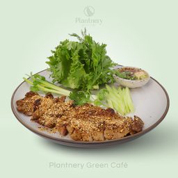 หมูย่างคลุกฝุ่นจิ้มแจ่ว 𝘐