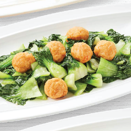 L ผัดผักกวางตุ้งฮ่องเต้