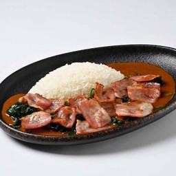 ข้าวแกงกะหรี่เบคอนผักโขม Spinach & Bacon curry rice