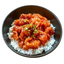 ข้าวหน้าหนังไก่กรอบซอสเกาหลี Spicy Chicken Skin Rice Bowl