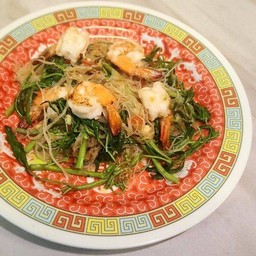 หมี่กระเฉดผัดกุ้ง