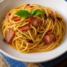 สปาเก็ตตี้เบคอนพริกแห้ง