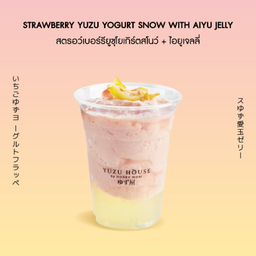 Strawberry Yuzu Yogurt Snow with Aiyu Jelly