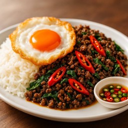ข้าวกระเพราเนื้อสับ
