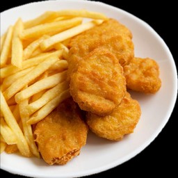 นัตเก๊ต+เฟรนฟราย+ผักสลัด