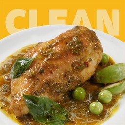 B4 อกไก่นุ่มราดซอสแกงเขียวหวาน 257 kcal