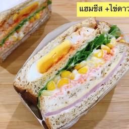 แซนวิชแฮมชีส+ไข่ดาว 1คู่