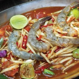 ตำลาวกุ้งสด