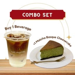 Matcha Basque Cheesecake + เครื่องดื่ม 1 แก้วไม่เกิน 90.-