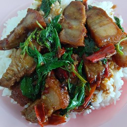 กะเพราหมูกรอบ