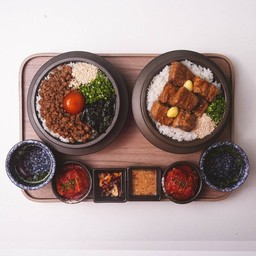 ชุด ซอตบับ  เดนจังสตูว์หมู +ซอตบับ  หมูสับผัดชอสเกาหลี +ชาฮอตเก