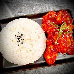 ข้าวไก่ไร้กระดูกซอสเกาหลี