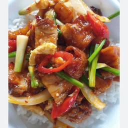 ข้าวราด- ผัดน้ำพริกเผา