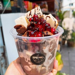 ปังเย็นโกโก้ + เยลลี่แดง + โกโก้คั้น