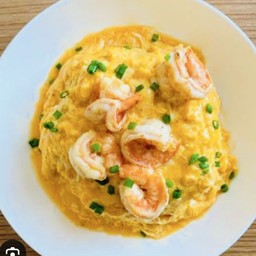 ข้าวหน้าไข่ข้น กุ้งสับ
