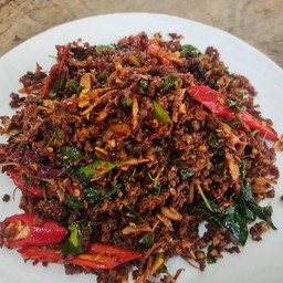 กระเพรานก คั่วแห้งๆ