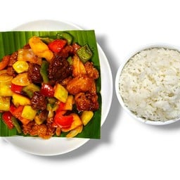 Sweet & Sour Pork with Rice 咕噜肉配饭 เปรี้ยวหวานหมูราดข้าว
