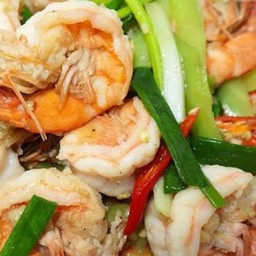 ผัดพริกหยวกกุ้ง