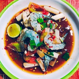 ตำไหลบัวกุ้งสด